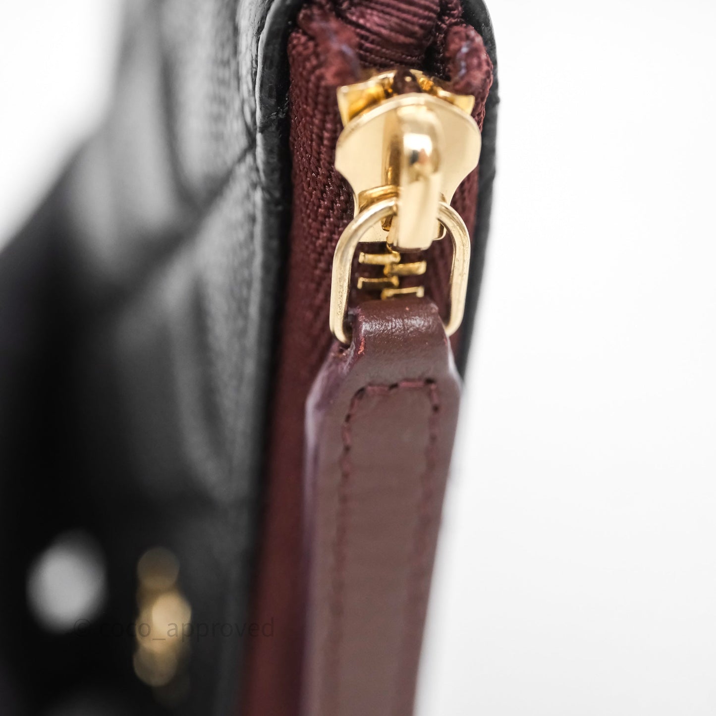 Chanel Quilted Mini O case Black Caviar Gold Hardware