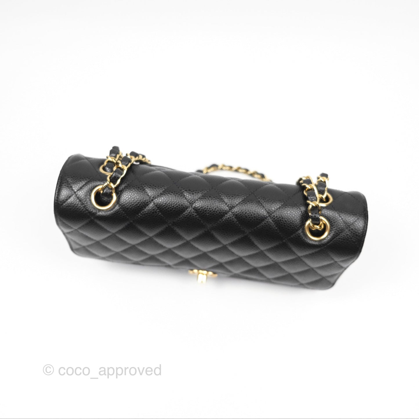 Chanel Classic M/L Medium Flap Quilted Black Caviar Gold Hardware