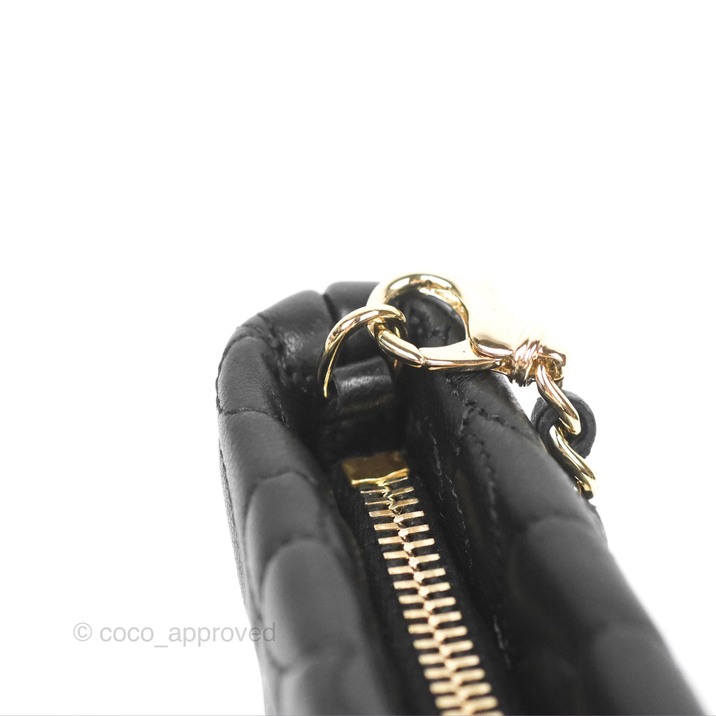 Chanel Camellia Pochette Clutch Black Lambskin Gold Hardware