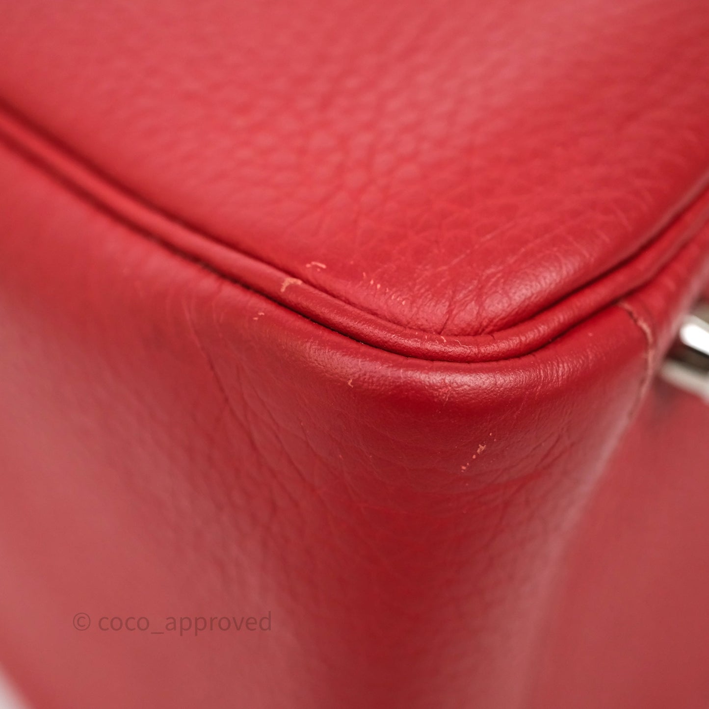 Hermès Lindy 30 Rouge Garance 54 Clemence Palladium Hardware