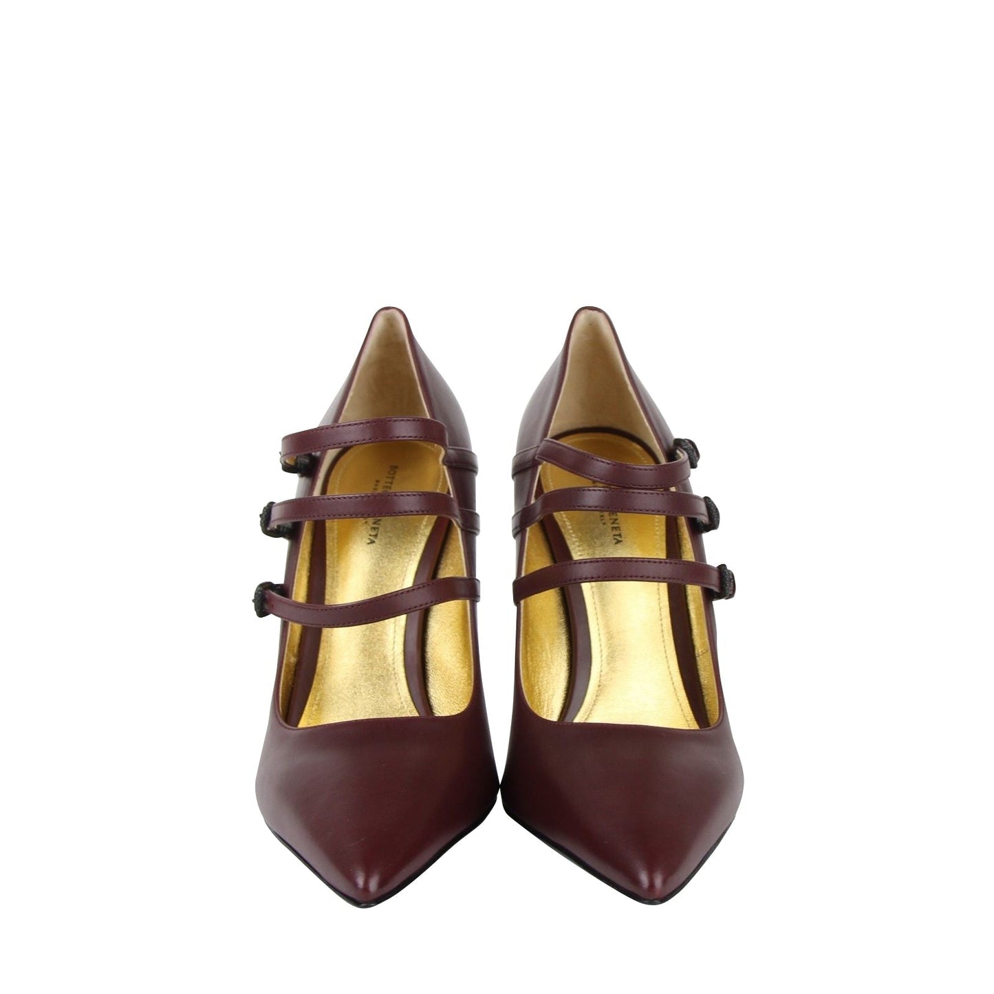 Luxury Bottega Veneta Women's 3 Straps  Leather Heels