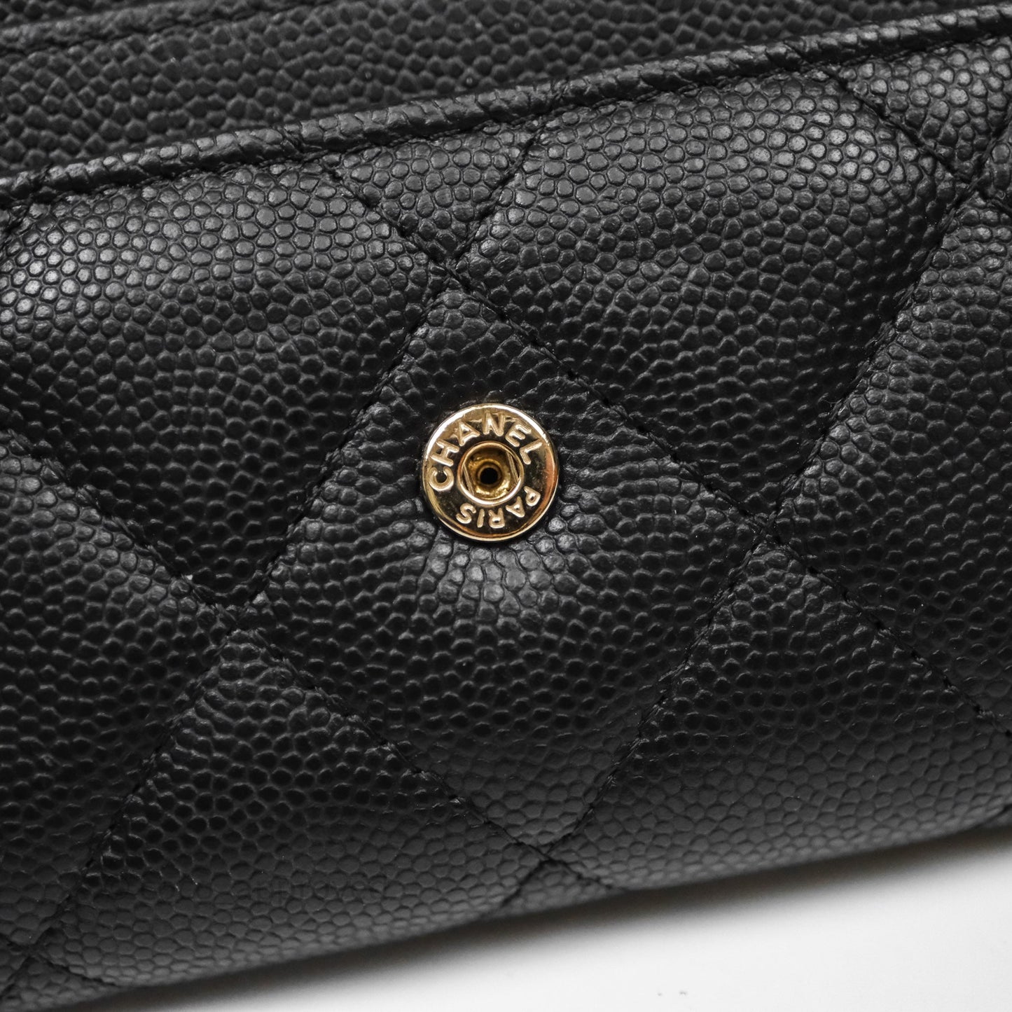 Chanel Classic Quilted Flap Long Wallet Black Caviar Gold Hardware
