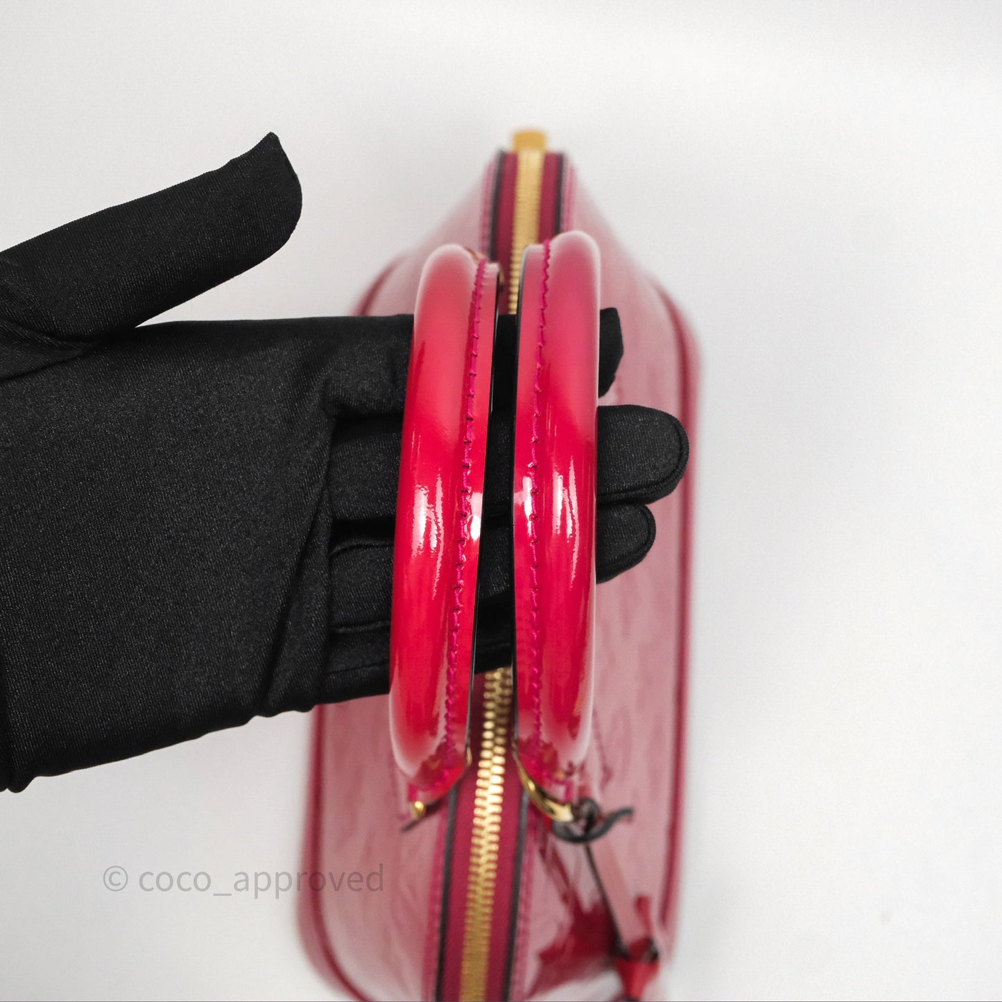 Louis Vuitton Alma BB Red Patent Gold Hardware
