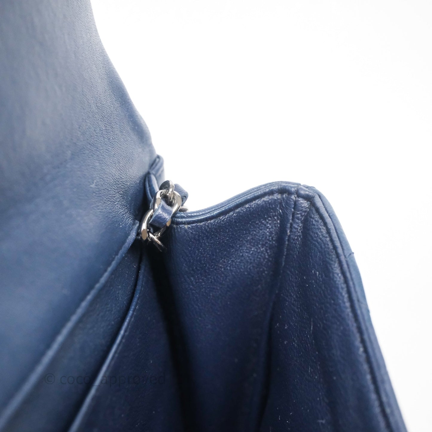 Chanel Quilted Clutch with Chain Lambskin Navy Gun Metal Hardware