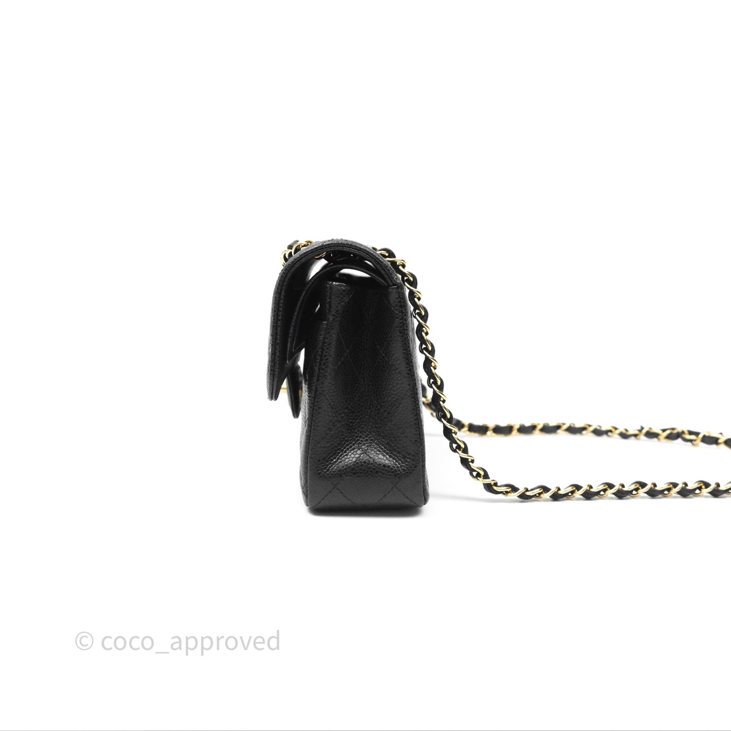 Chanel Small Classic Flap Quilted Black Caviar Gold Hardware