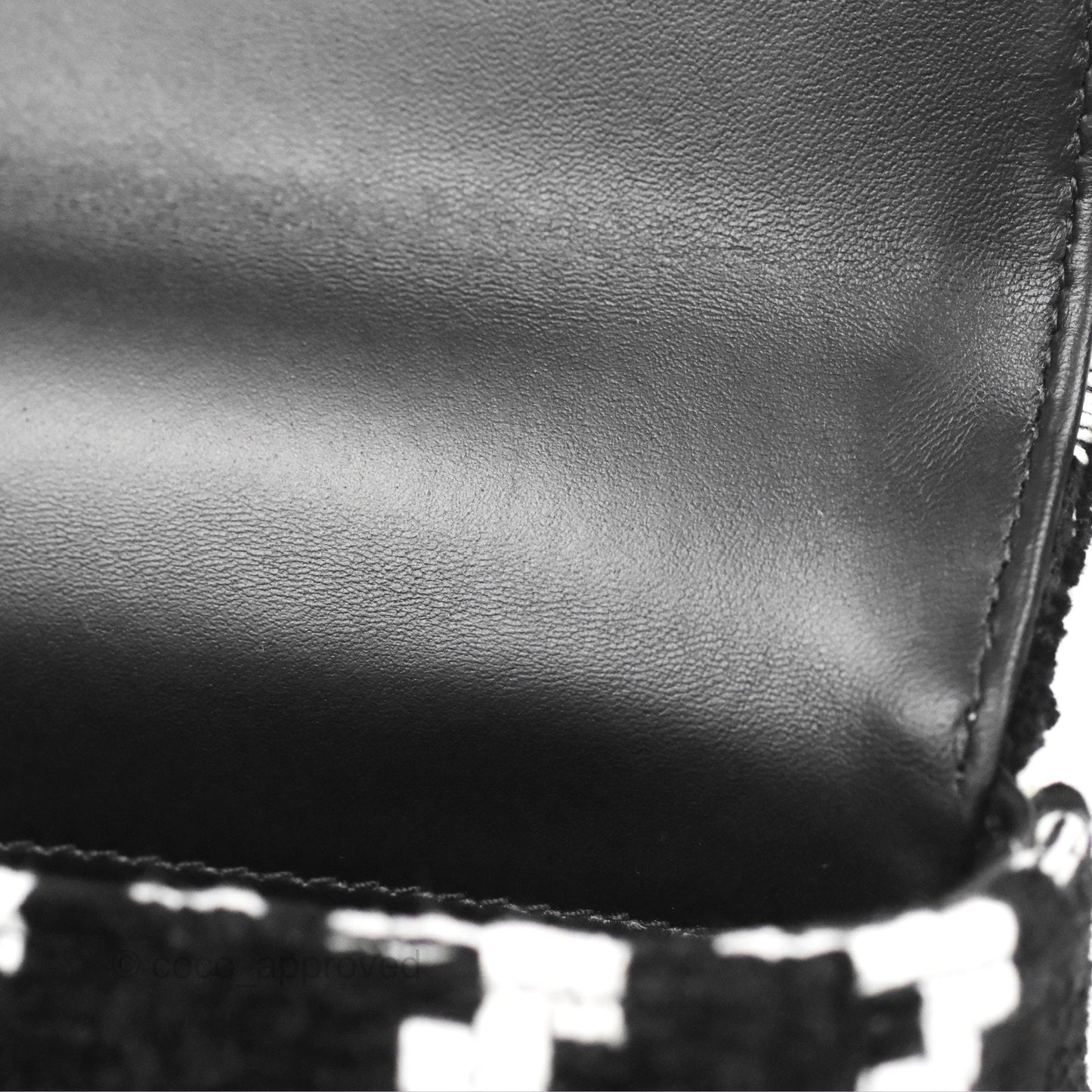 Dior Small Caro Bag Black & White Macro Houndstooth Fabric