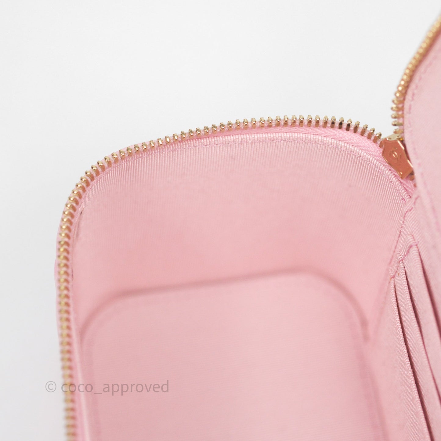 Chanel Vanity with Chain Camellia Embossed Pink Lambskin Gold Hardware