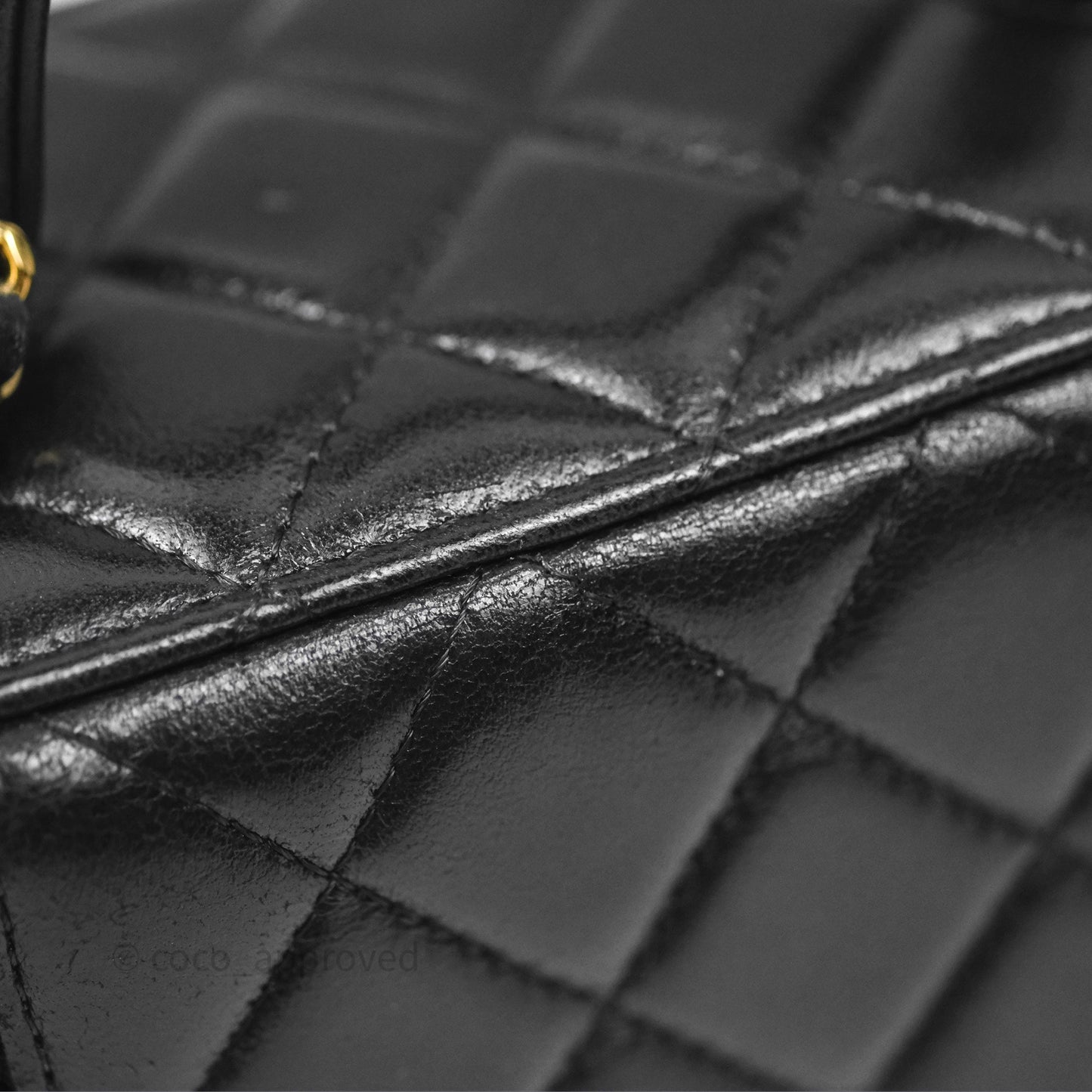 Chanel Cargo Pocket Top Handle Vanity with Chain Black Shiny Lambskin Gold Hardware 22K