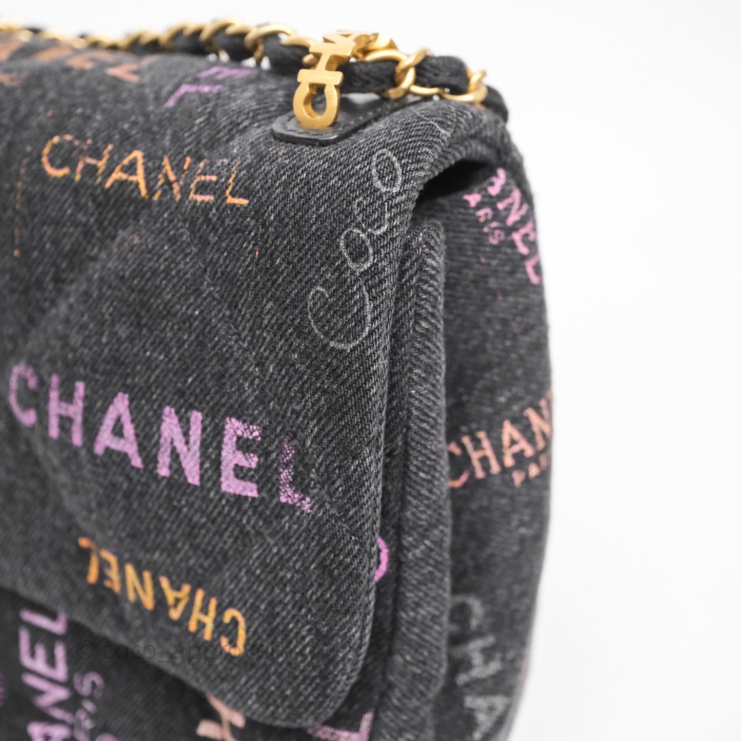 Chanel Large Denim Mood Flap Quilted Black Multicolor