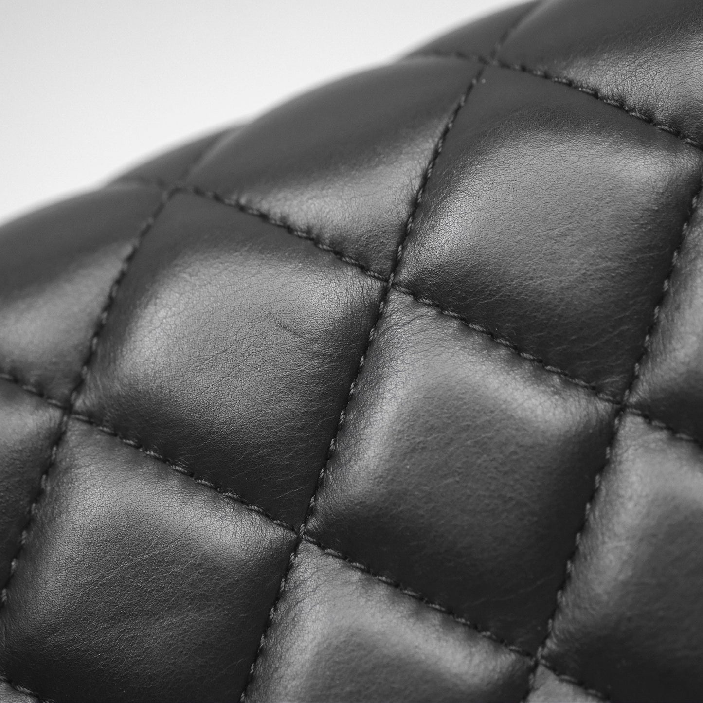 Chanel Quilted Side Chain Flap Bag Black Calfskin Aged Gold Hardware