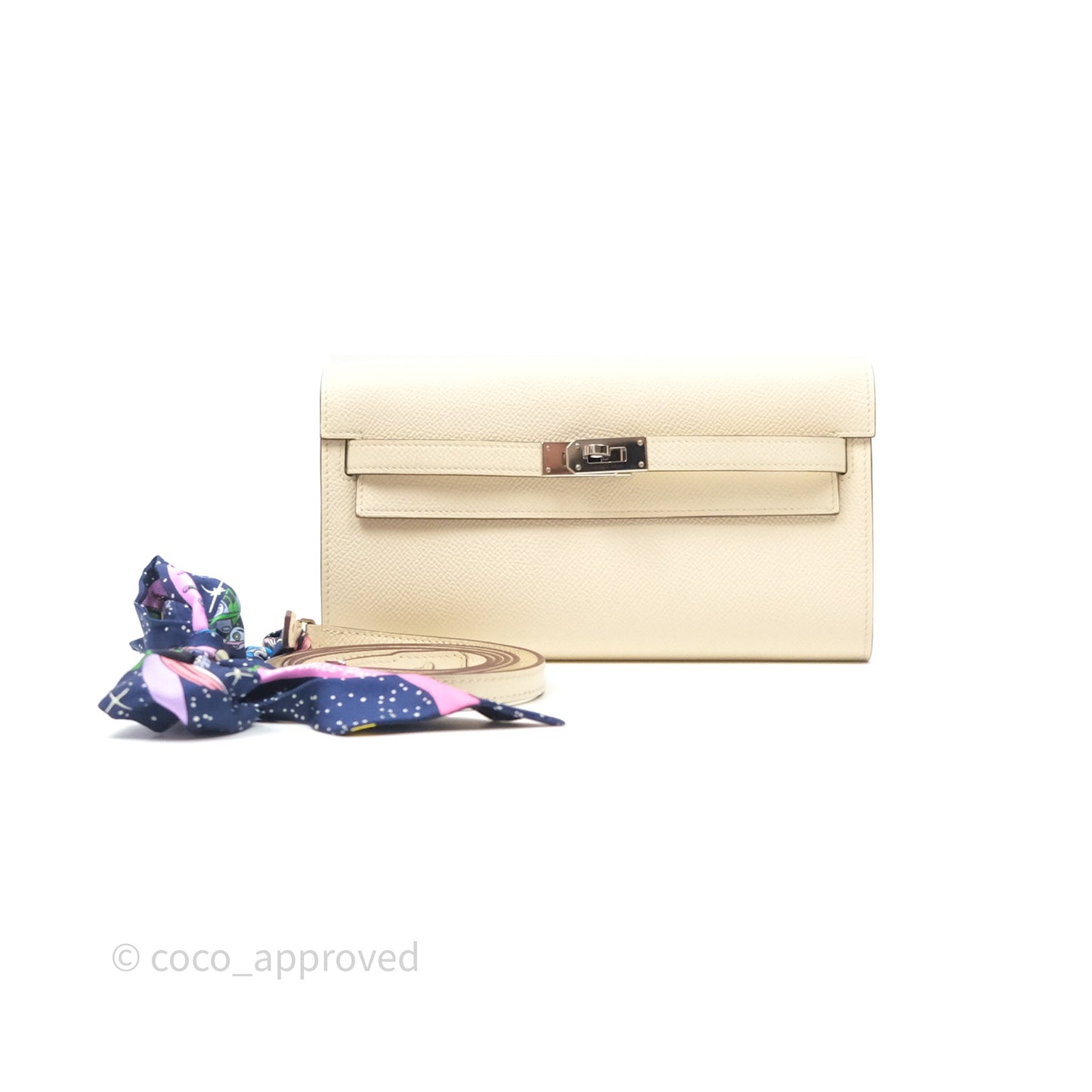 Hermès Kelly To Go Wallet Nata I2/ Sesame 2S Epsom Palladium Hardware