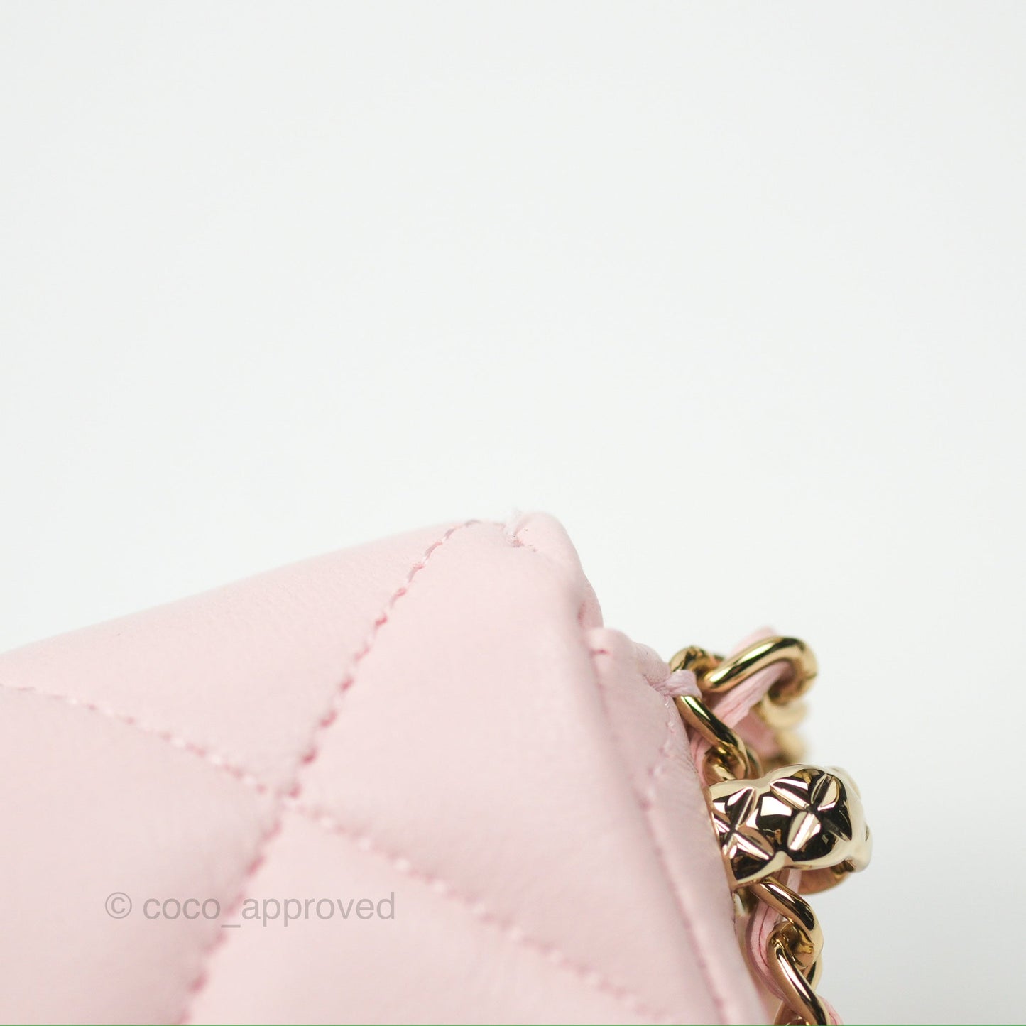 Chanel Mini Chain Around Clutch With Chain Pink Lambskin Gold Hardware 22S