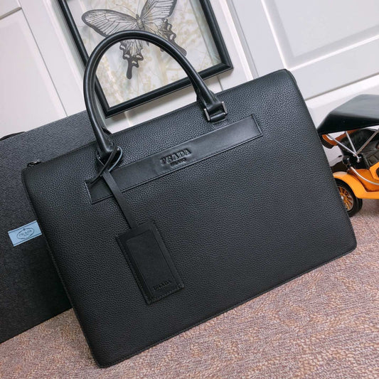 Luxury PradaBRIEFCASE 40 IN BLACK GRAINED CALFSKIN