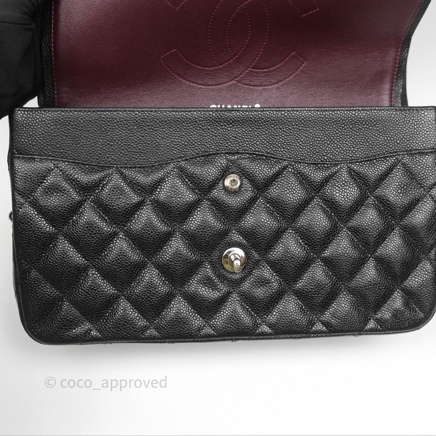 Chanel Jumbo Double Flap Black Caviar Silver Hardware⁣⁣