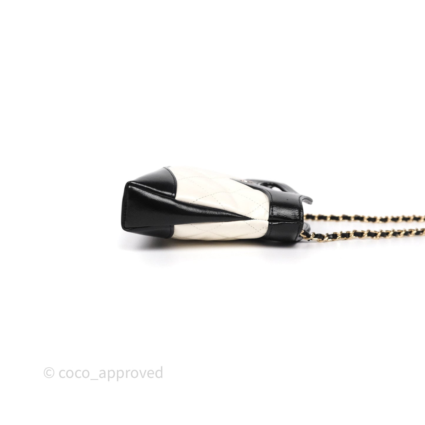 Chanel Nano 31 White/ Black Shiny Lambskin Gold Hardware