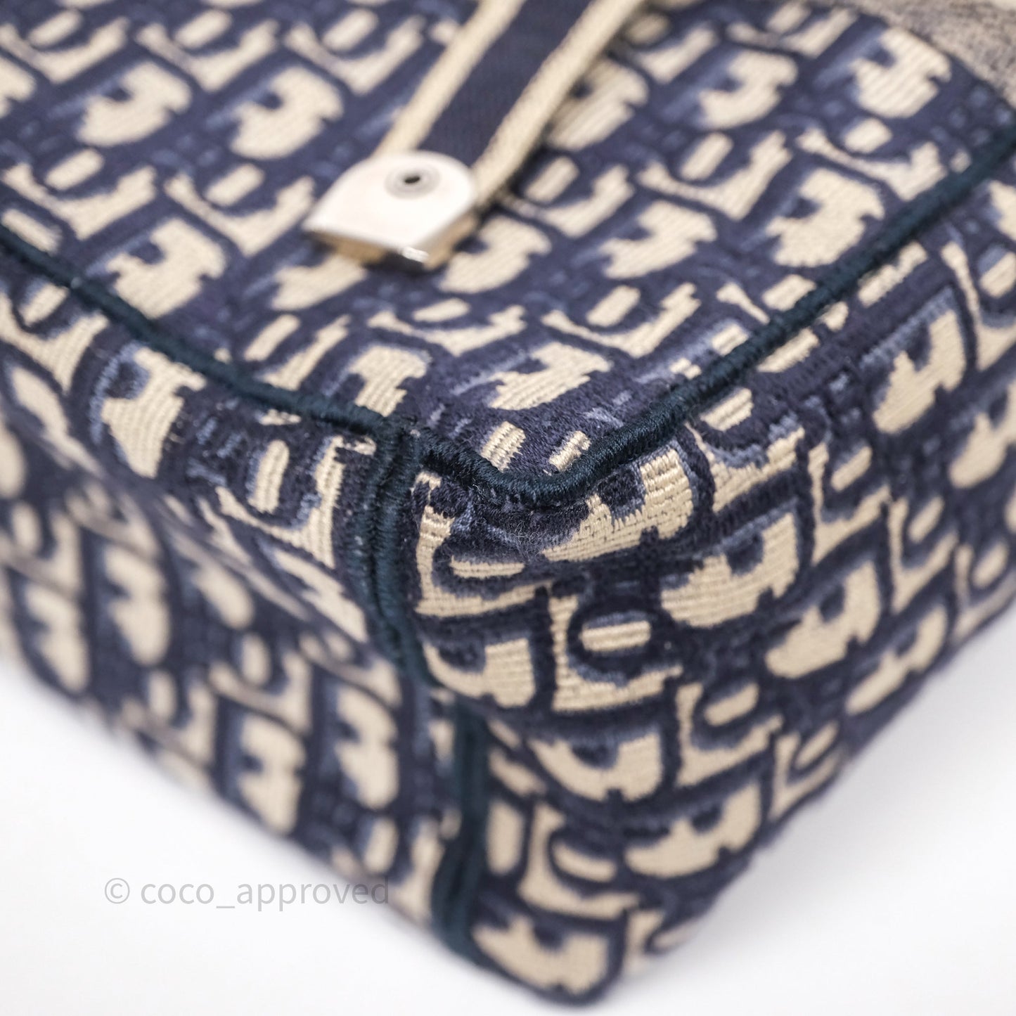 Christian Dior Medium DiorCamp Messenger Bag Oblique Embroidery Blue