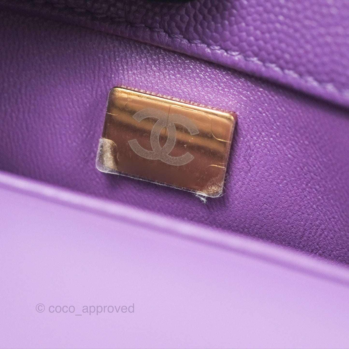 Chanel Mini Coco Handle Purple Caviar Gold Hardware