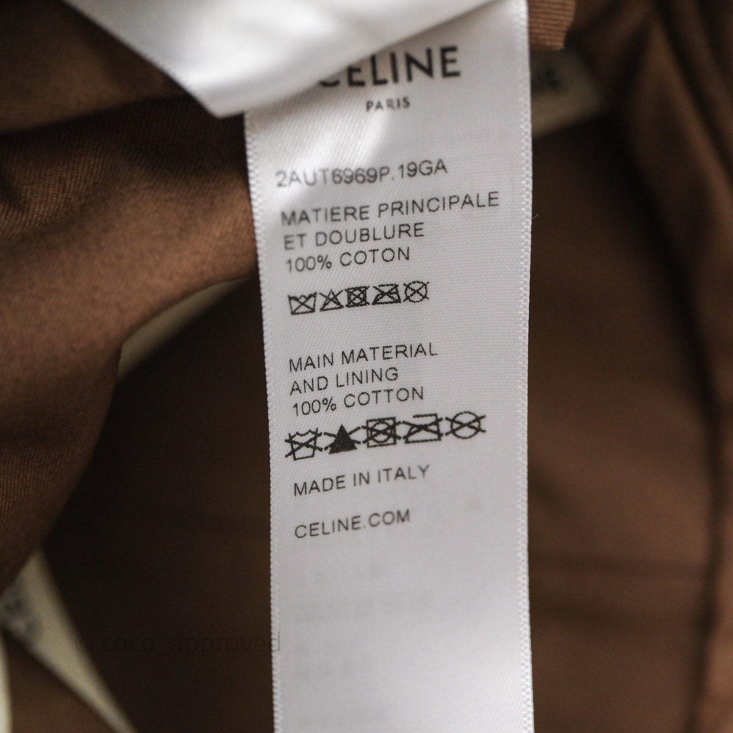 Celine Casquette Baseball Triomphe Cap Brown Size M