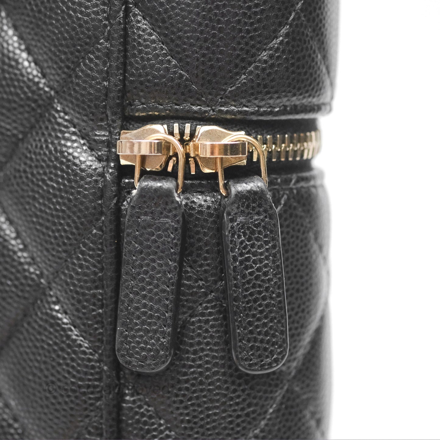 Chanel Vanity Phone Holder With Chain Black Caviar Gold Hardware