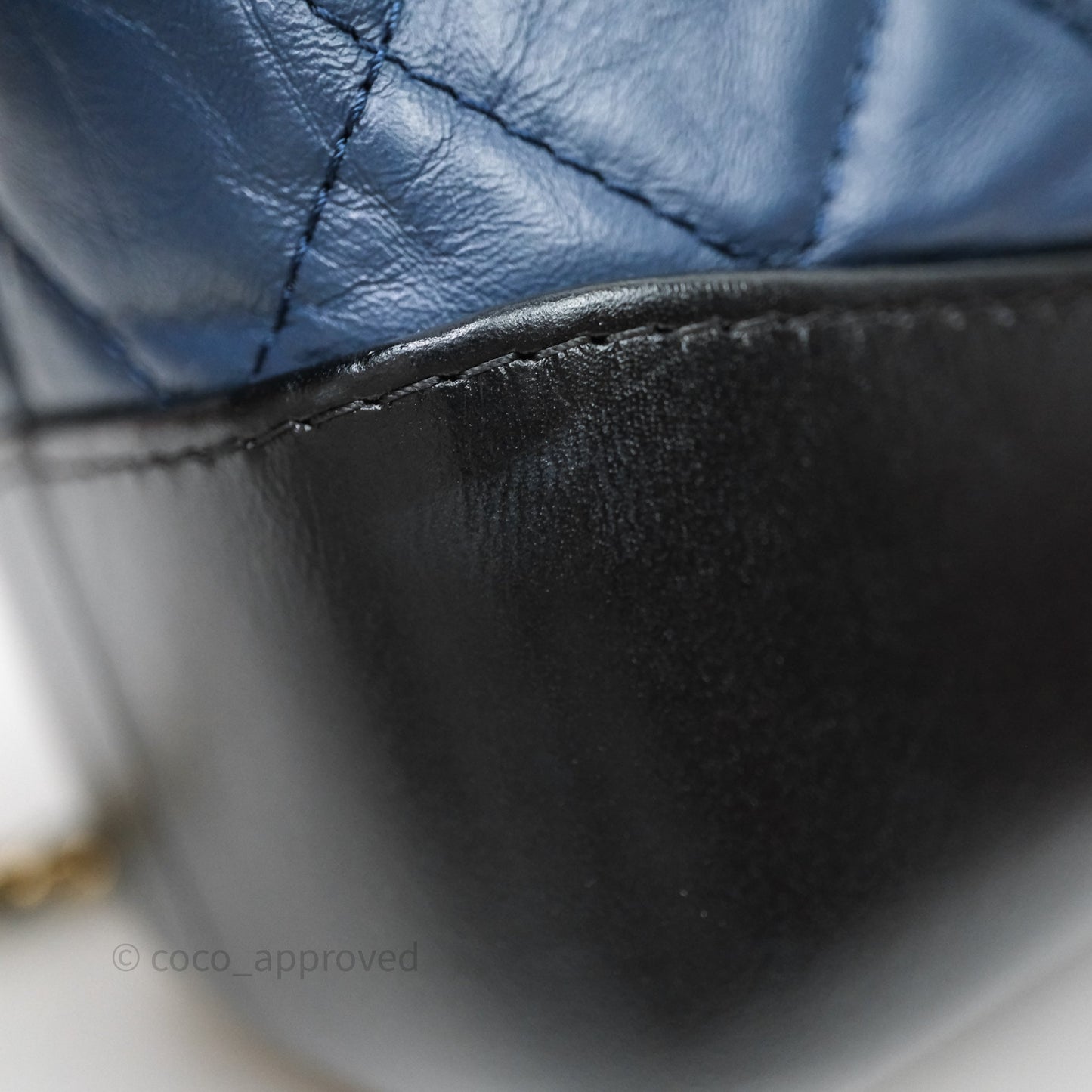 Chanel Small Gabrielle Backpack Quilted Navy Black Aged Calfskin