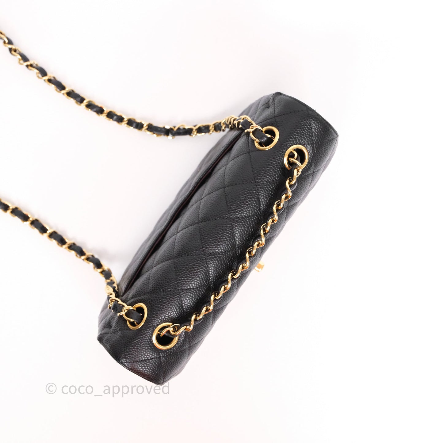 Chanel Small Classic Flap Quilted Black Caviar Gold Hardware
