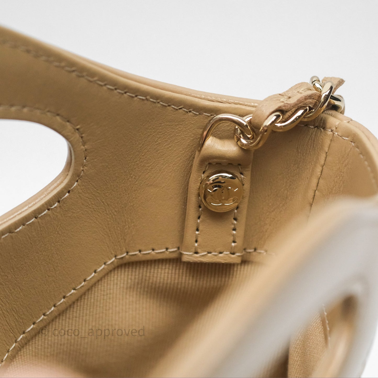 Chanel Nano 31 Beige Shiny Lambskin Gold Hardware