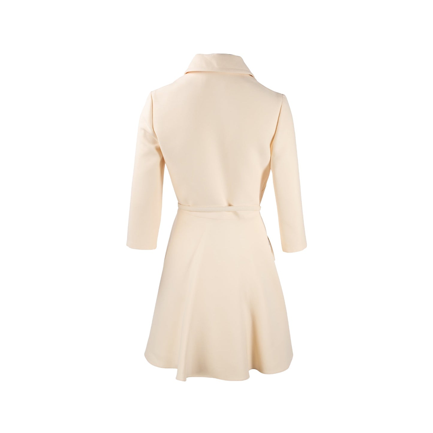 Luxury Dior Size 38 Zip Dress with belt Wool/Silk Ecru