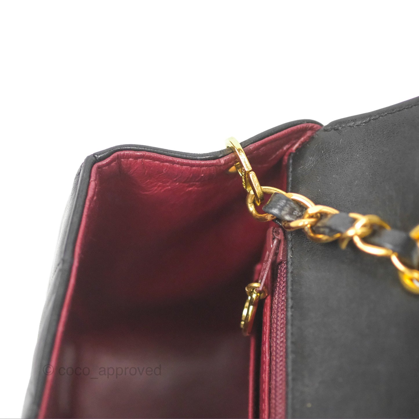 Chanel Vintage Small Quilted Classic Diana Flap Bag Black Lambskin 24K Gold Hardware