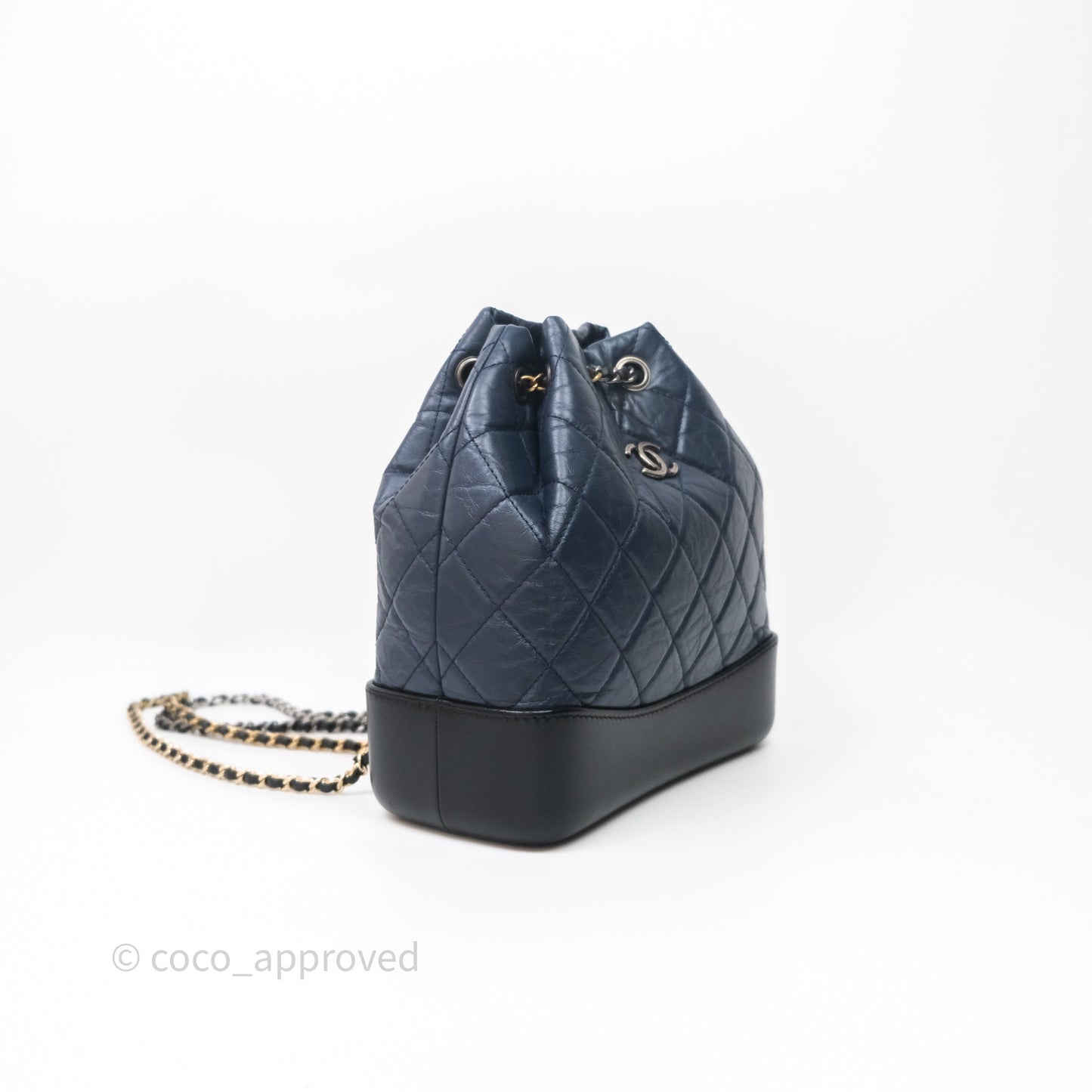 Chanel Gabrielle Backpack Blue Aged Calfskin Small