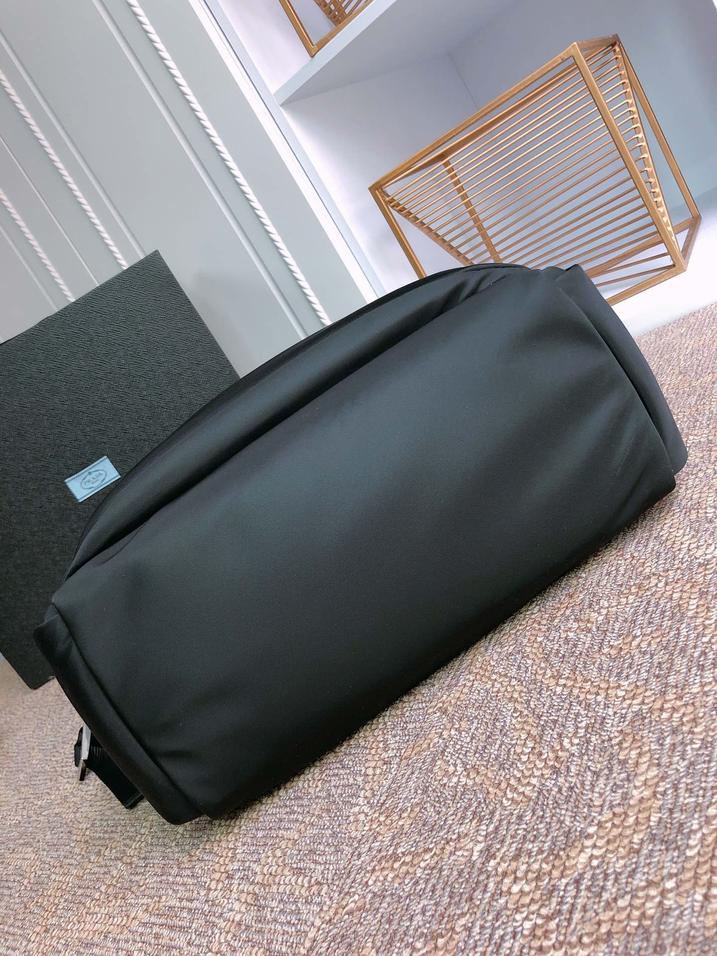 Luxury PradaTOTE BAG 38 IN BLACK RE-NYLON AND SAFFIANO LEATHER TRIM