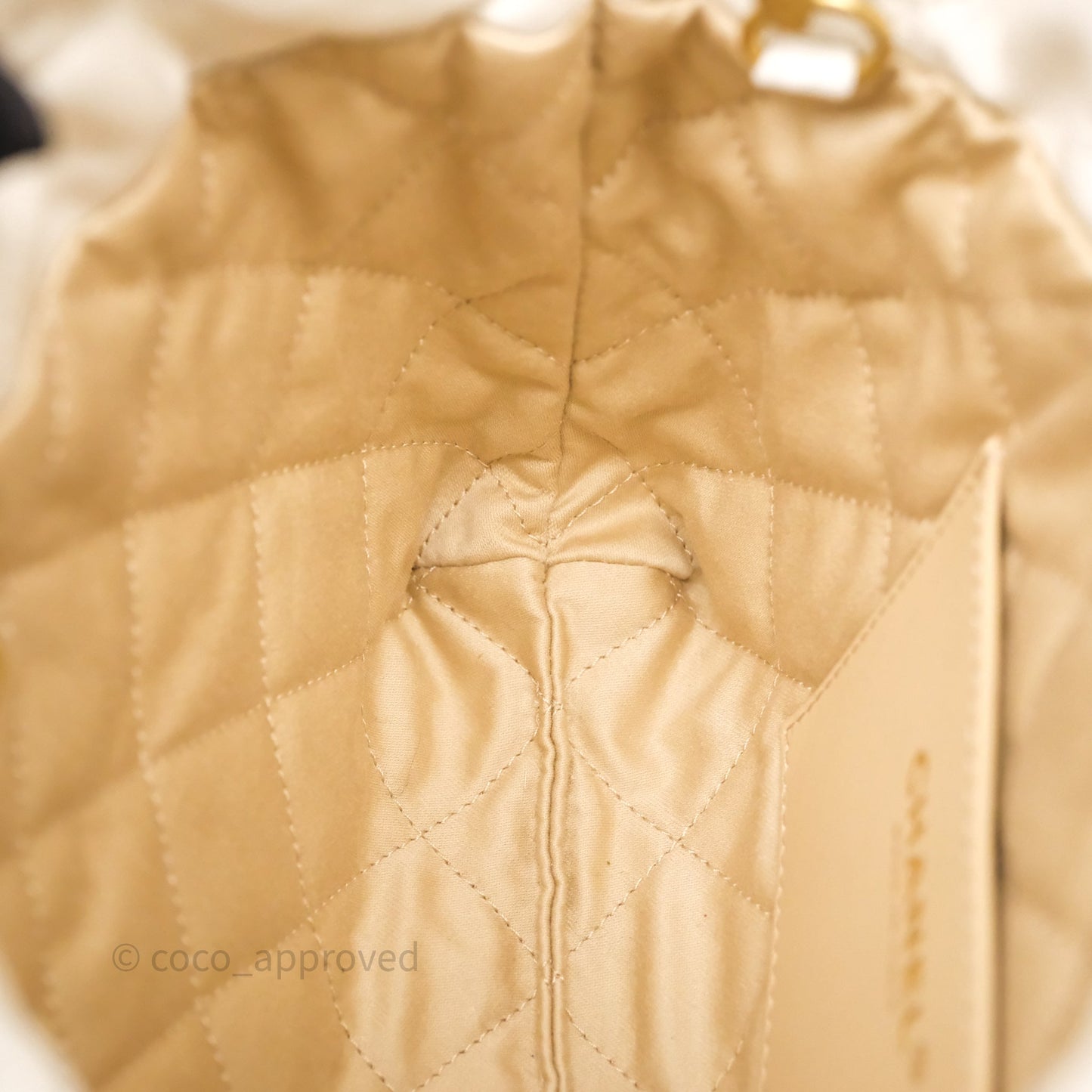 Chanel 22 Mini Bag White Calfskin Aged Gold Hardware