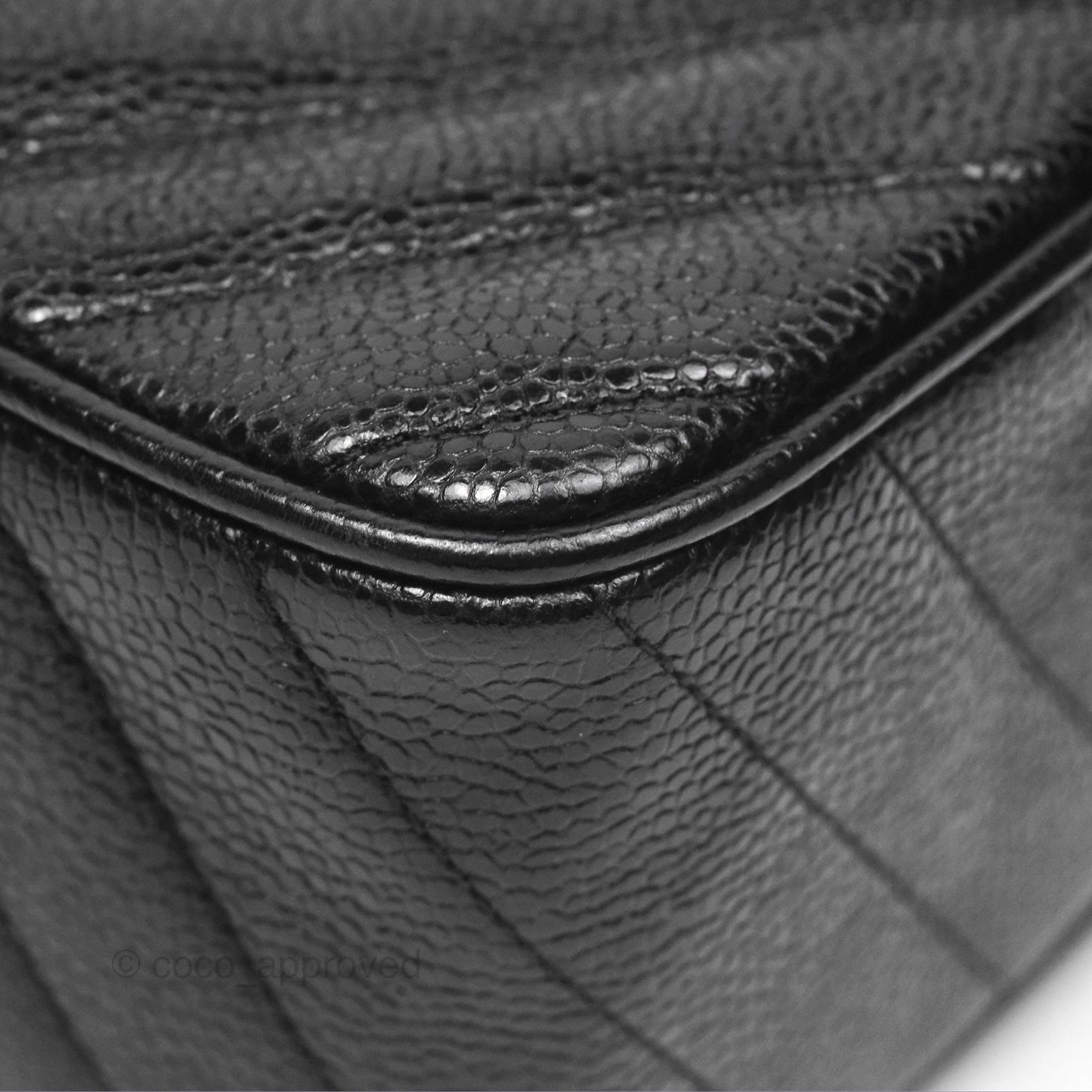 Chanel Vintage Small Camera Bag Black Caviar Gold Hardware