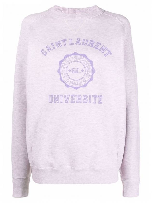 Luxury Saint Laurent University Logo Sweatshirt Lilac