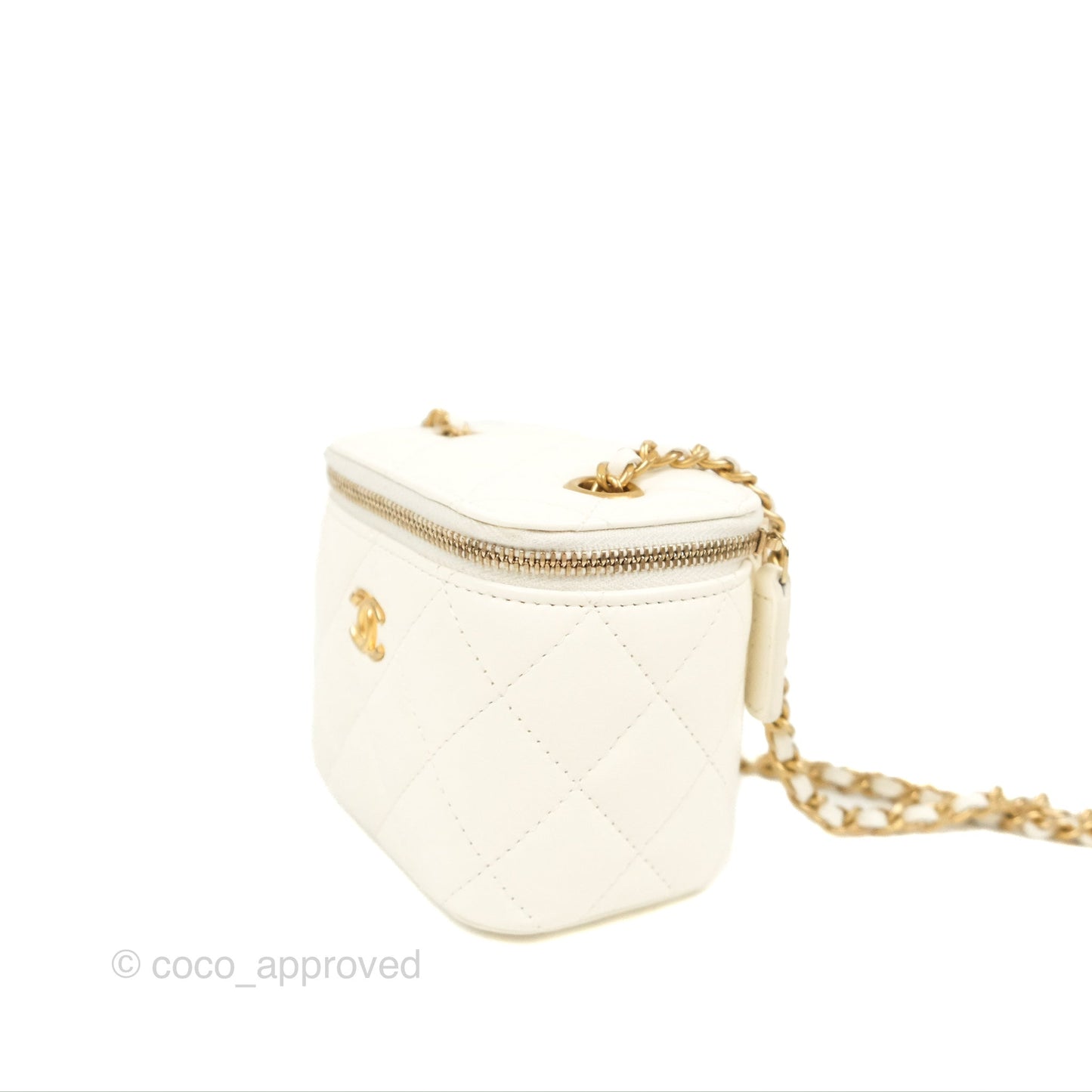 Chanel Mini Pearl Crush Vanity With Chain White Gold Hardware