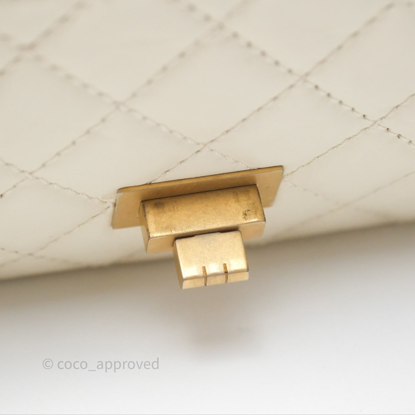 Chanel Mini Reissue 224 White Ivory Aged Calfskin Aged Gold Hardware