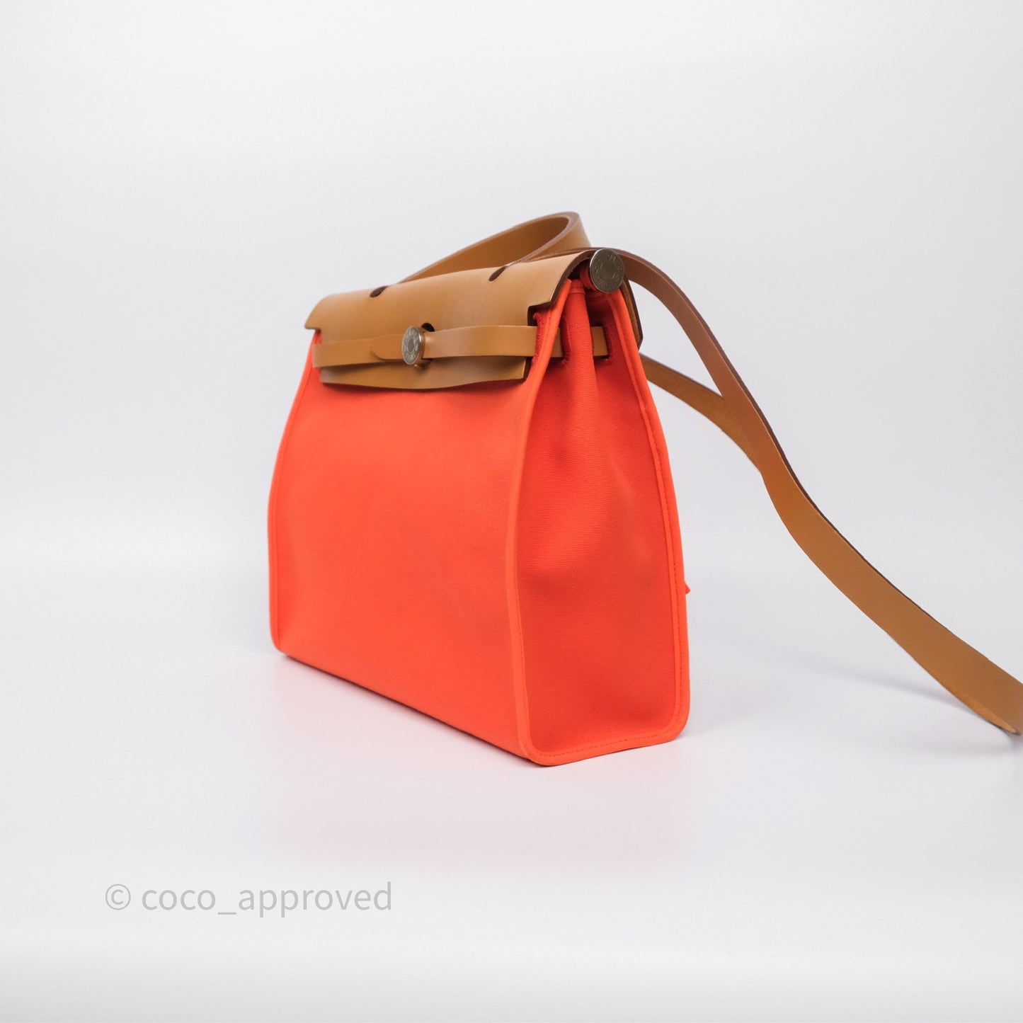 Hermès Herbag Zip 31 Capucine 9T / Fauve 34 Canvas Palladium Hardware