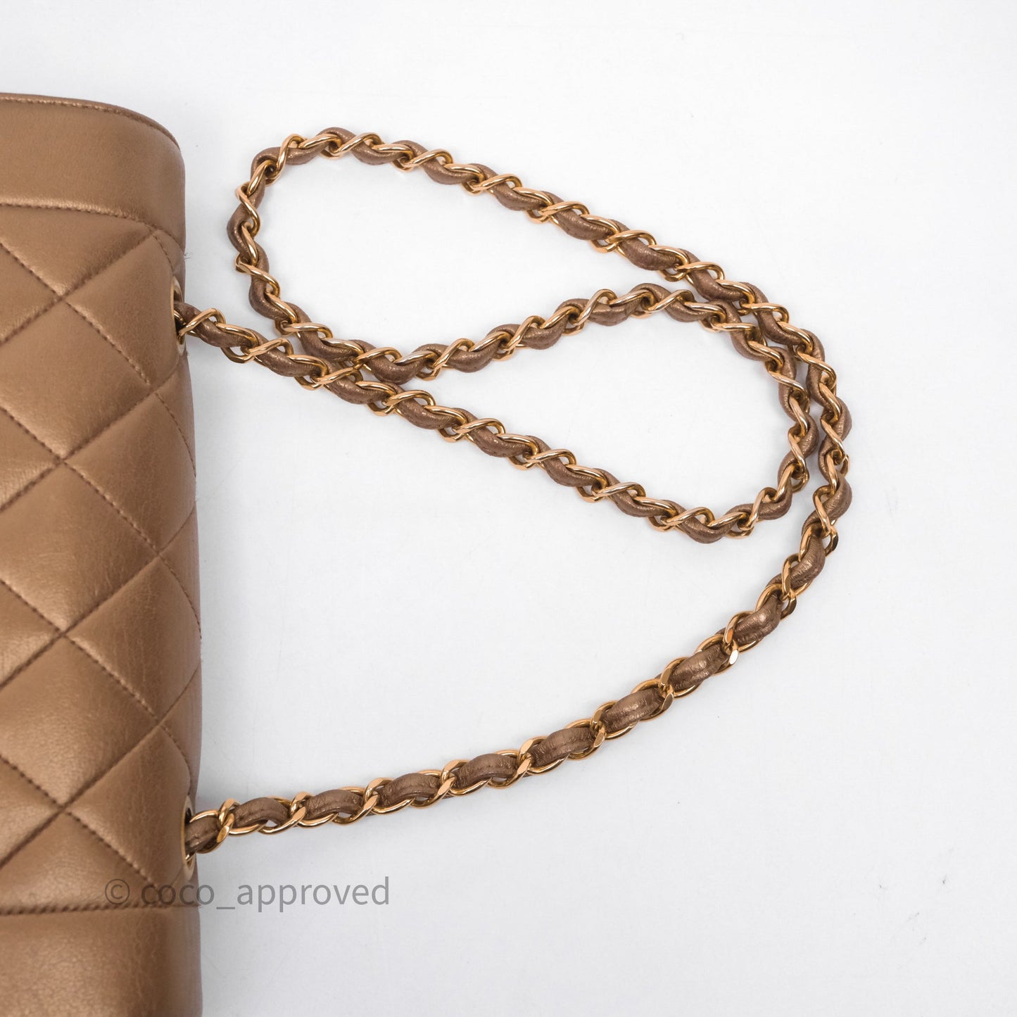 Chanel Vintage Small Quilted Classic Diana Flap Bag Gold Lambskin 24K Gold Hardware