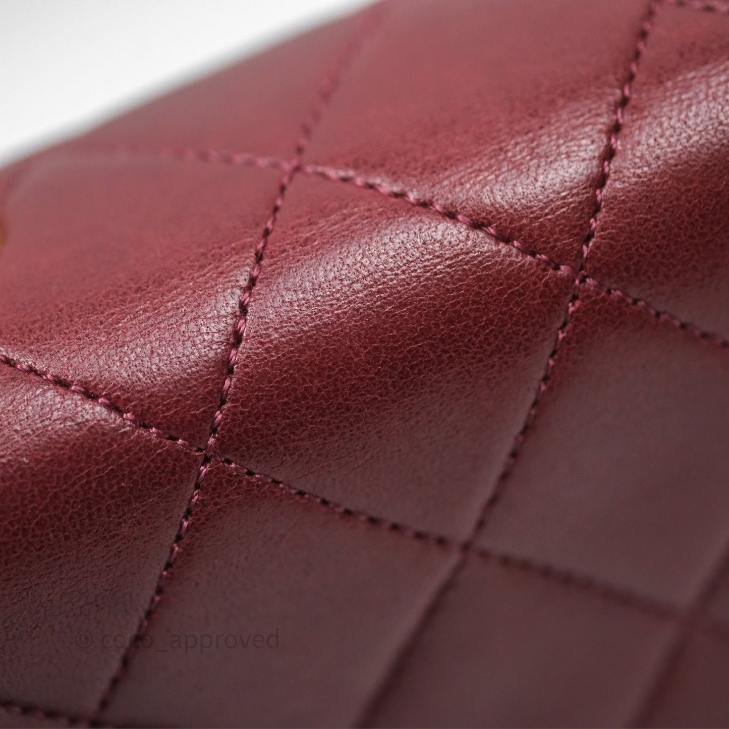 Chanel Vintage Mini Square Burgundy Lambskin 24K Gold Hardware