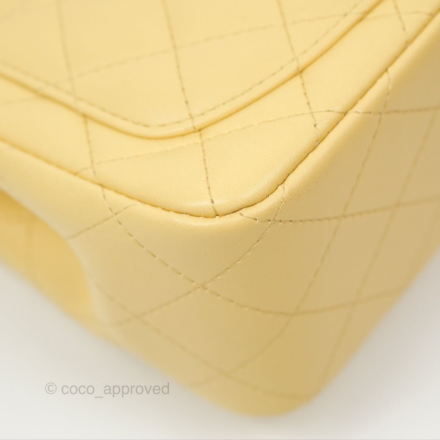 Chanel Quilted Mini Square Yellow Lambskin Gold Hardware