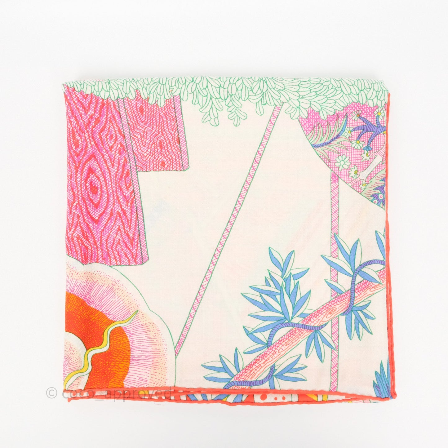 Hermès Acte III Scene I La Clairiere Scarf Shawl 140 Cashmere Silk