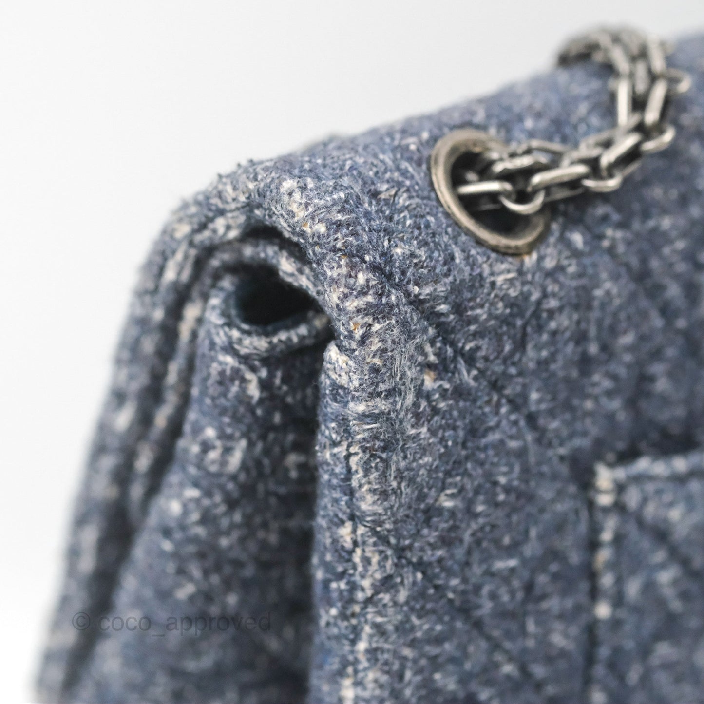 Chanel Reissue 226 Quilted Navy Tweed Ruthenium Hardware
