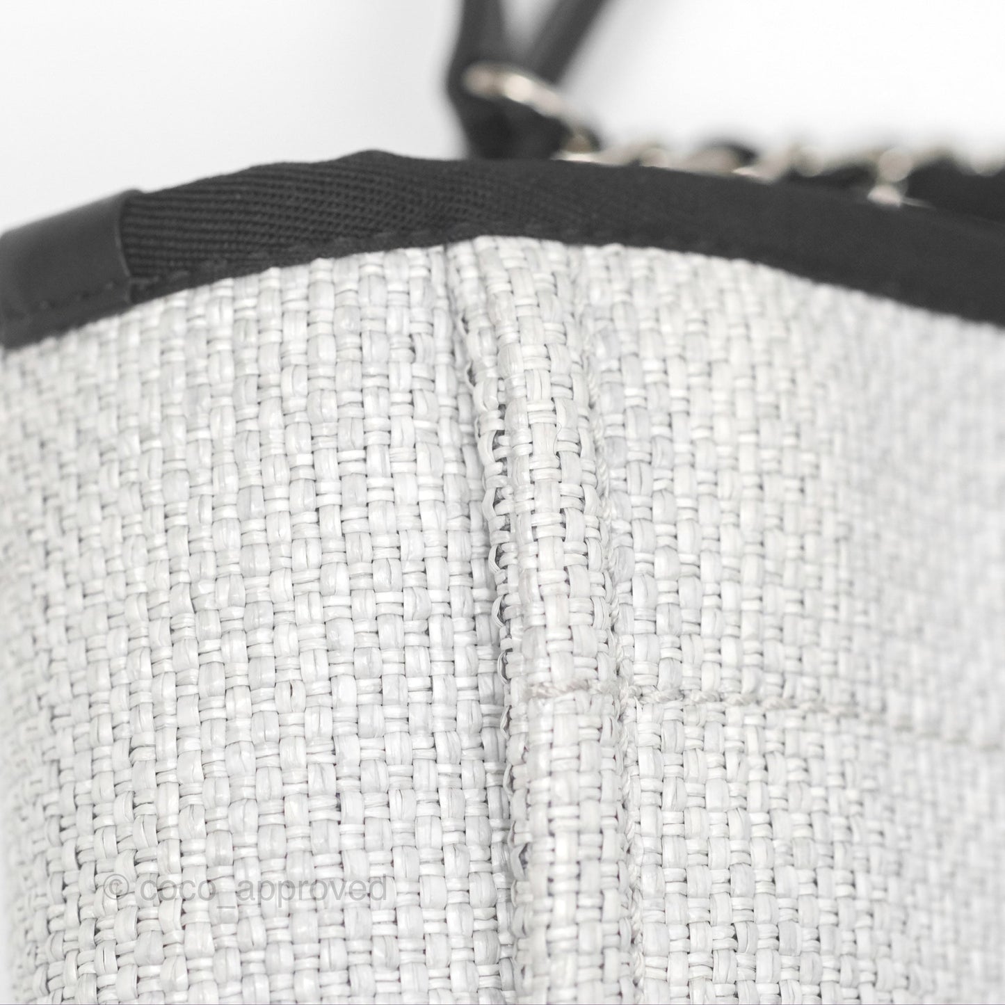 Chanel Medium Deauville Tote Light Grey Canvas