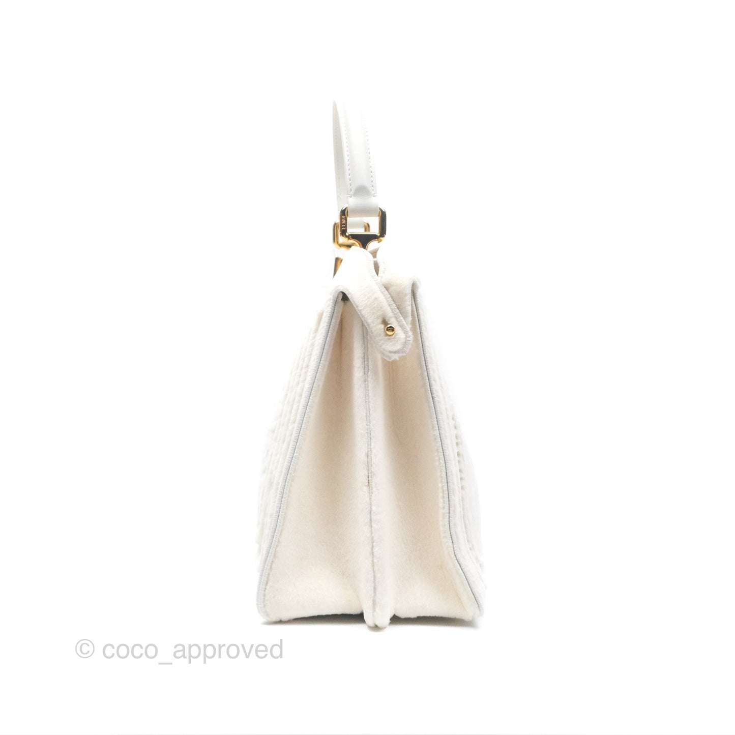 Fendi Peekaboo Medium Mink Fur White Gold Hardware