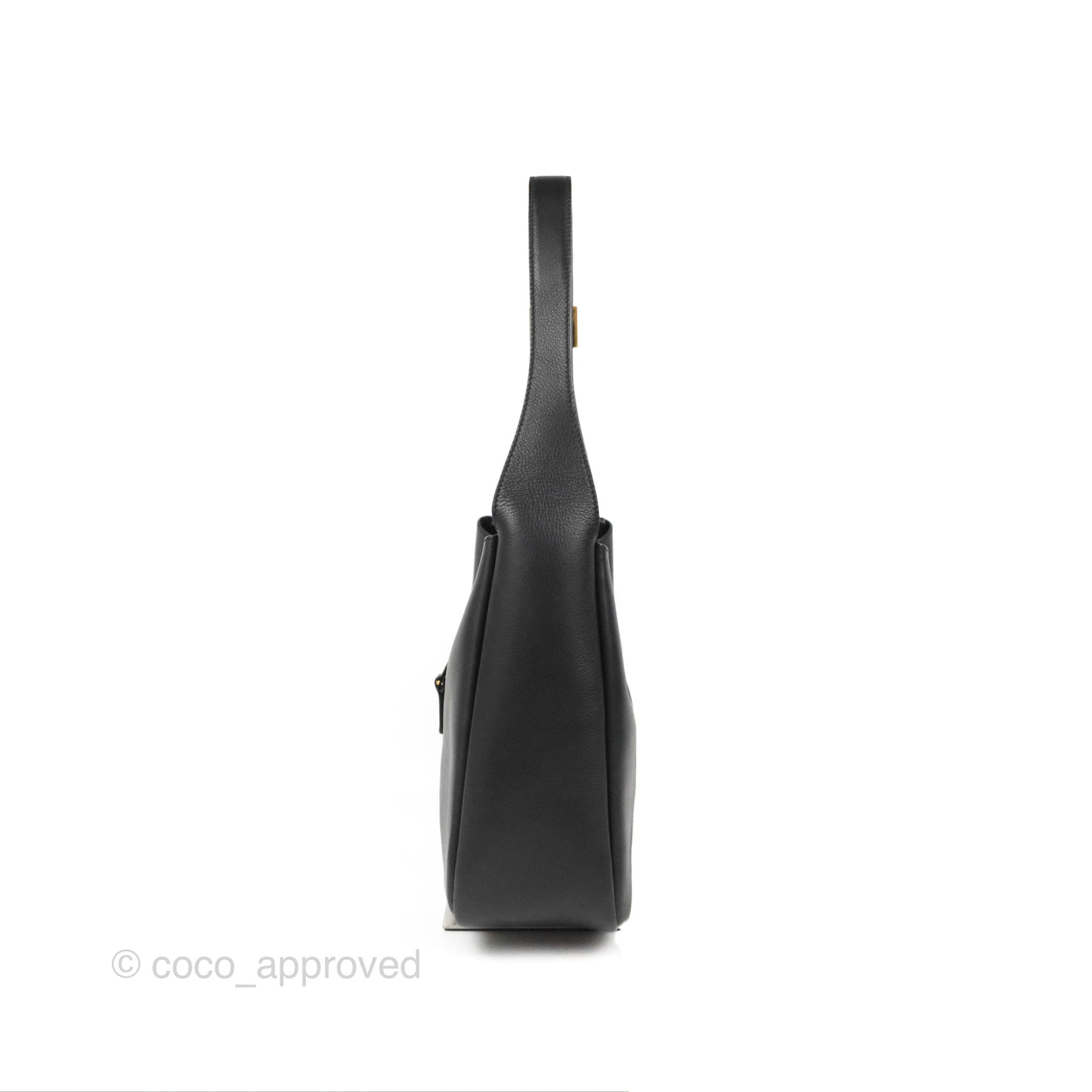 Saint Laurent Small ‘Le 5 a 7’ Hobo Bag Black Grained Leather