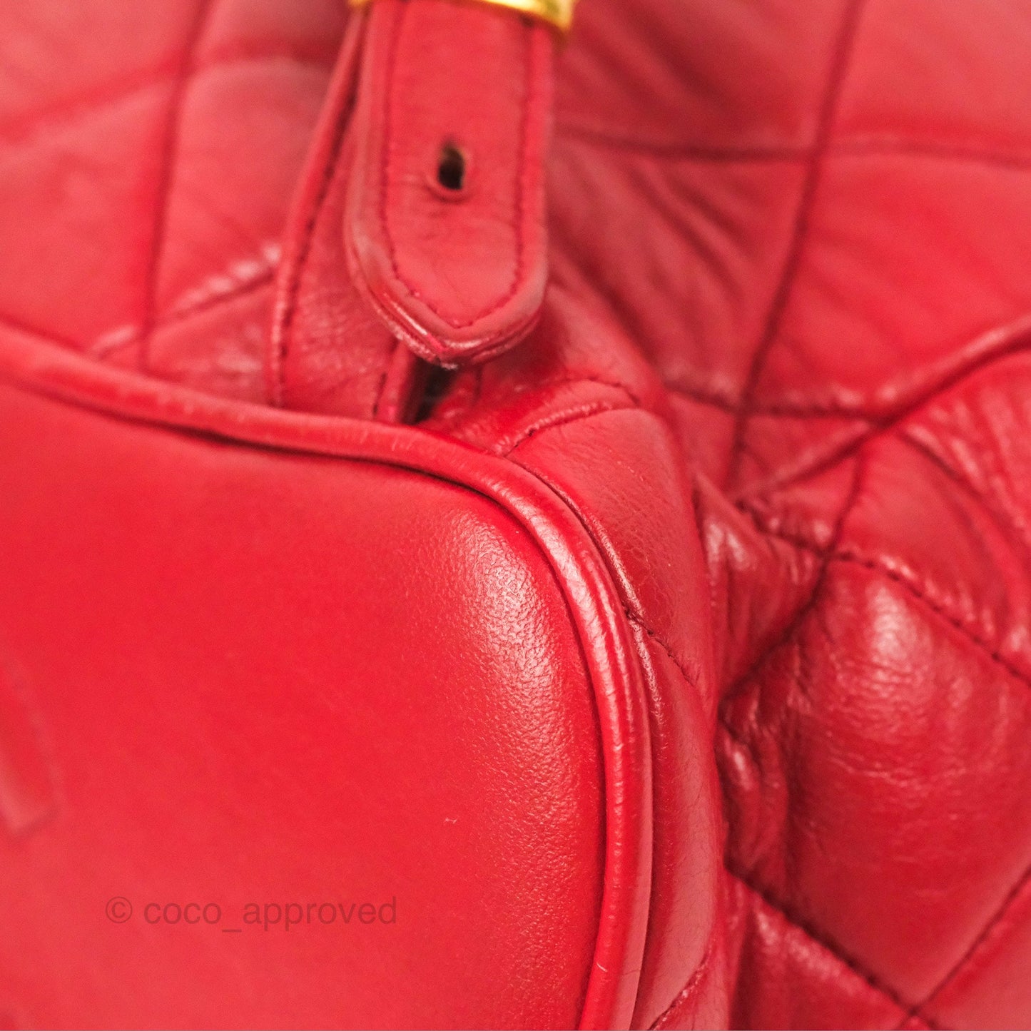 Chanel Vintage CC Duma Backpack Red Lambskin 24K Gold Hardware