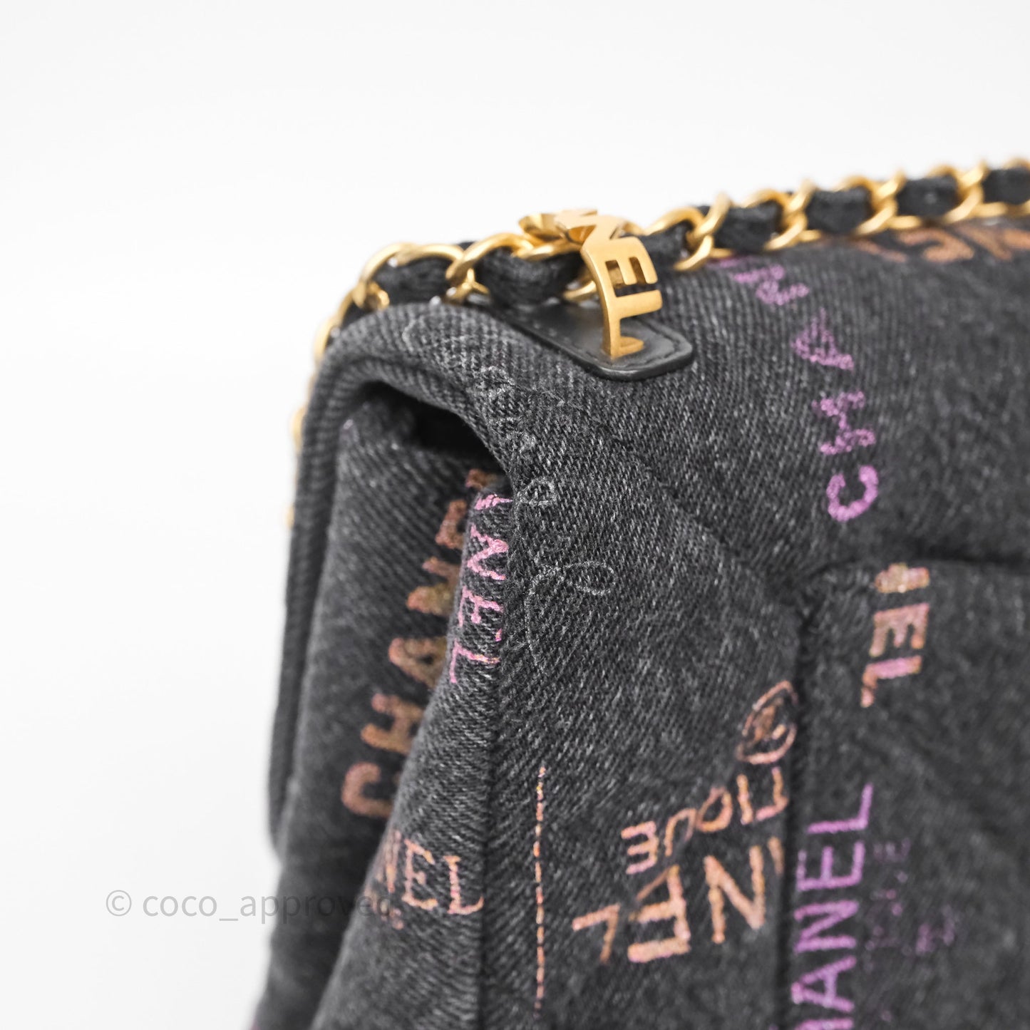 Chanel Large Denim Mood Flap Quilted Black Multicolor