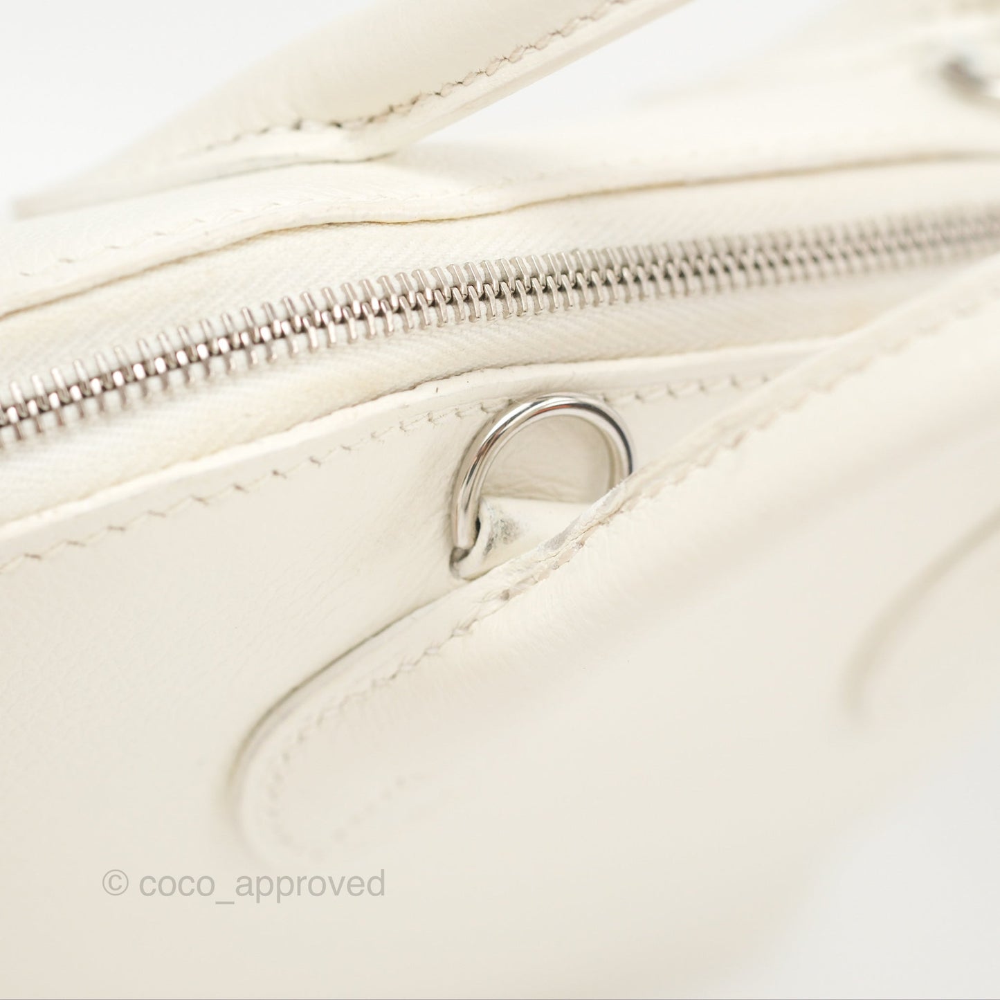 Hermès Mini Bolide 1923 White/Lime Evercolor Palladium Hardware