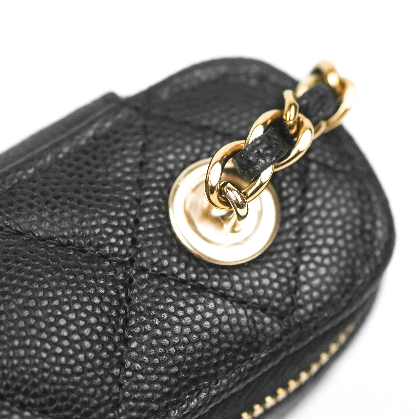 Chanel Classic Mini Vanity With Chain Black Caviar Gold Hardware