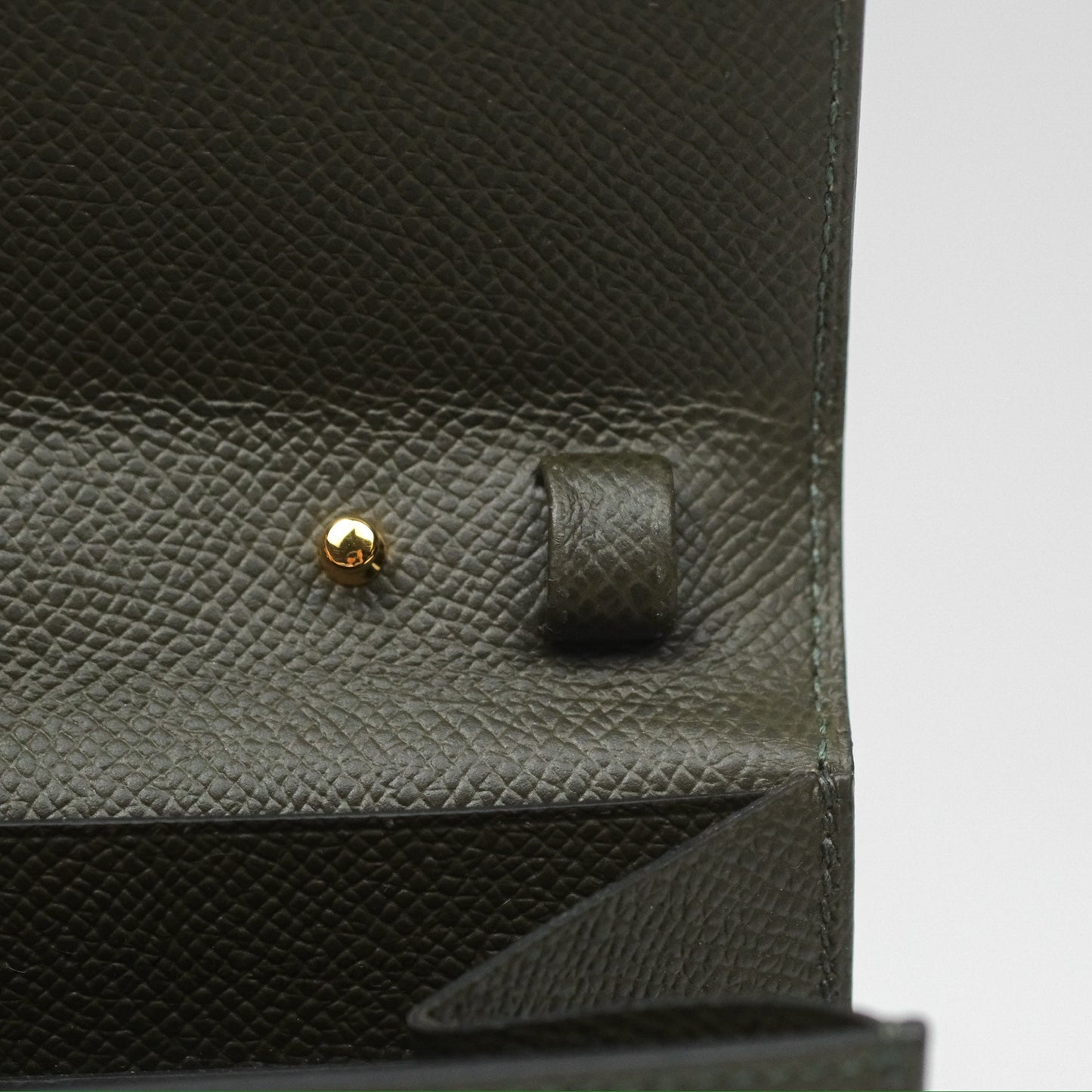 Hermès Clic 16 Wallet On Chain Vert De Gris Epsom Gold Hardware