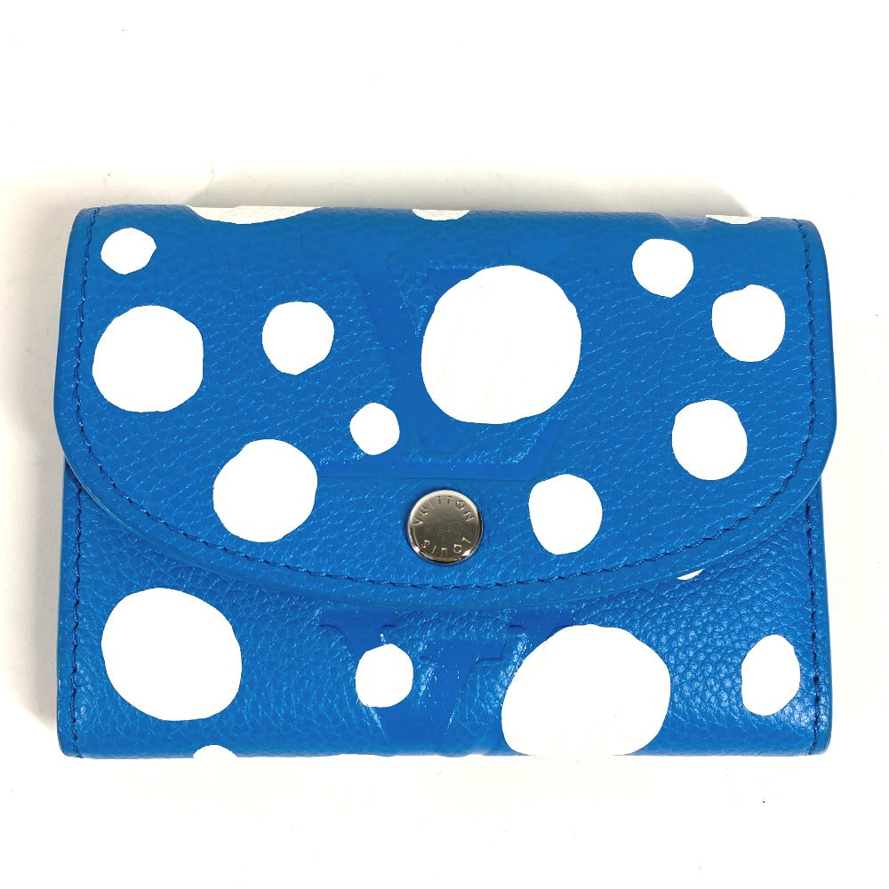 LOUIS VUITTON Trifold wallet M81984 Monogram Ann Platt Leather blue LVxYK Yayoi Kusama collaboration Portomonet Rosali